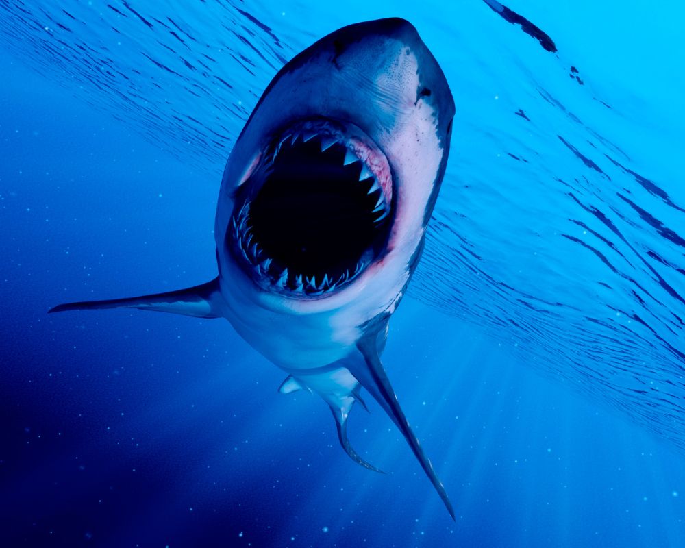 Great White Shark With Sharp Teeth