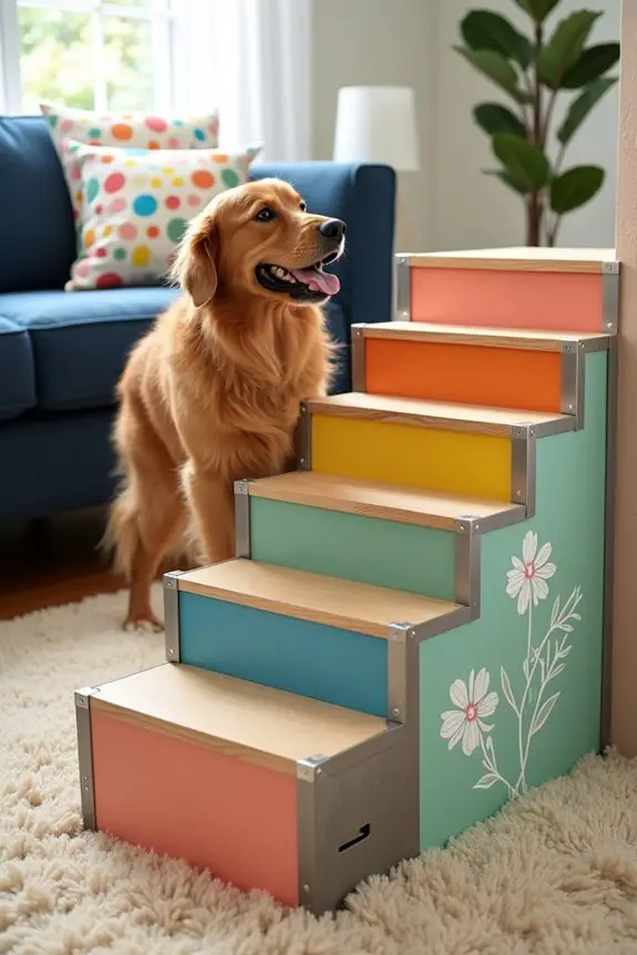 adjustable diy dog stairs
