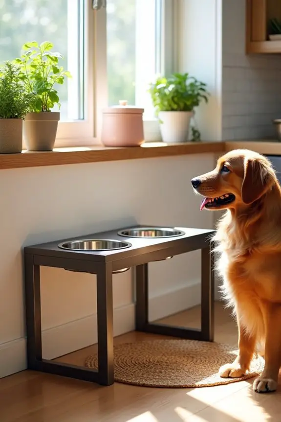 adjustable dog bowl stand