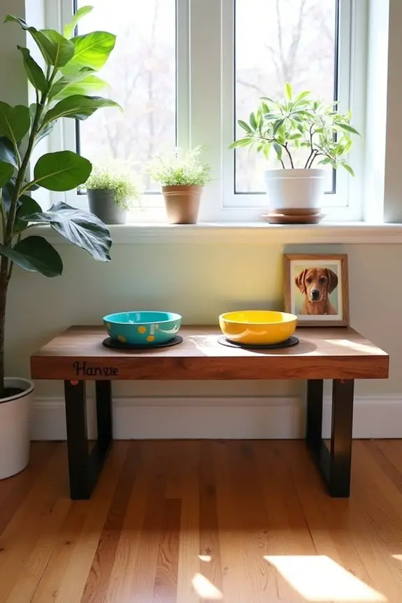 adjustable height feeding station
