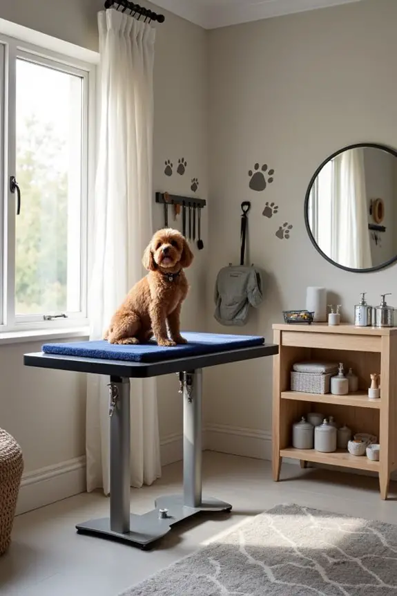 adjustable height grooming table