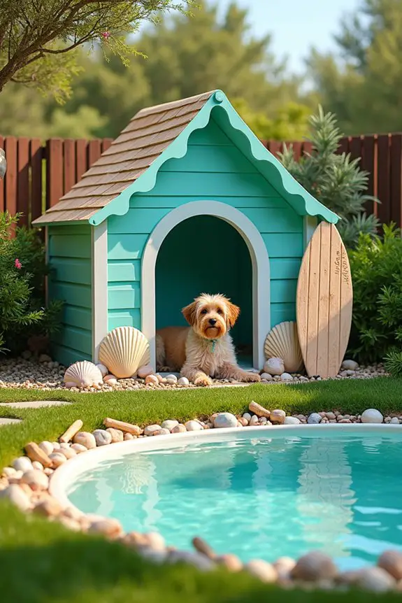 aquatic themed cozy dog house