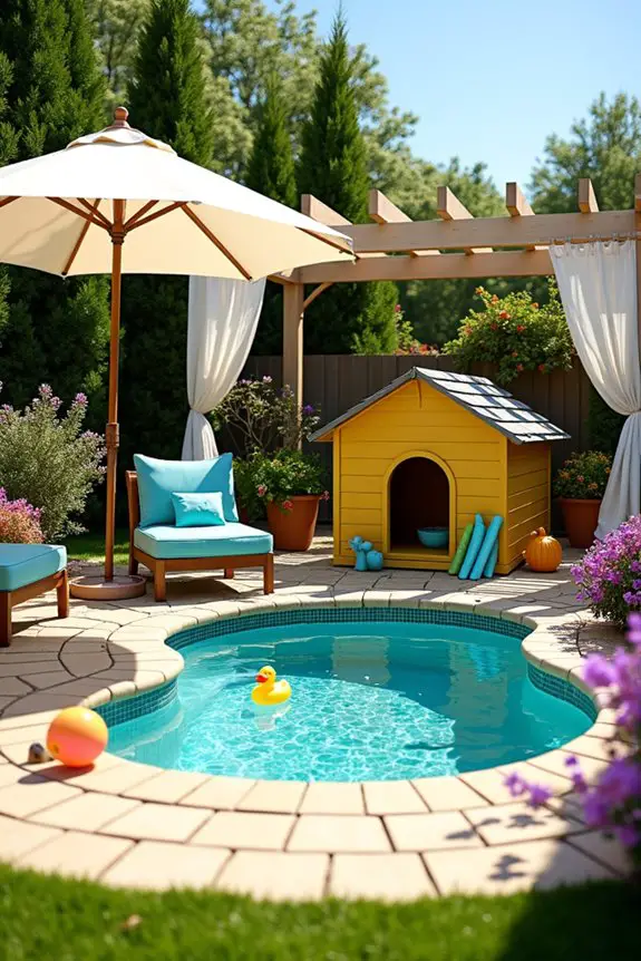 built in doghouse pool oasis
