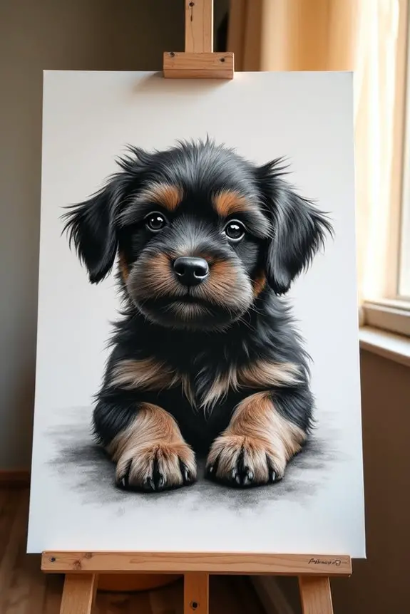 charcoal enhances bold dog portraits