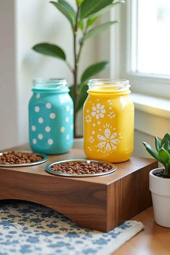 charming mason jar dog bowls