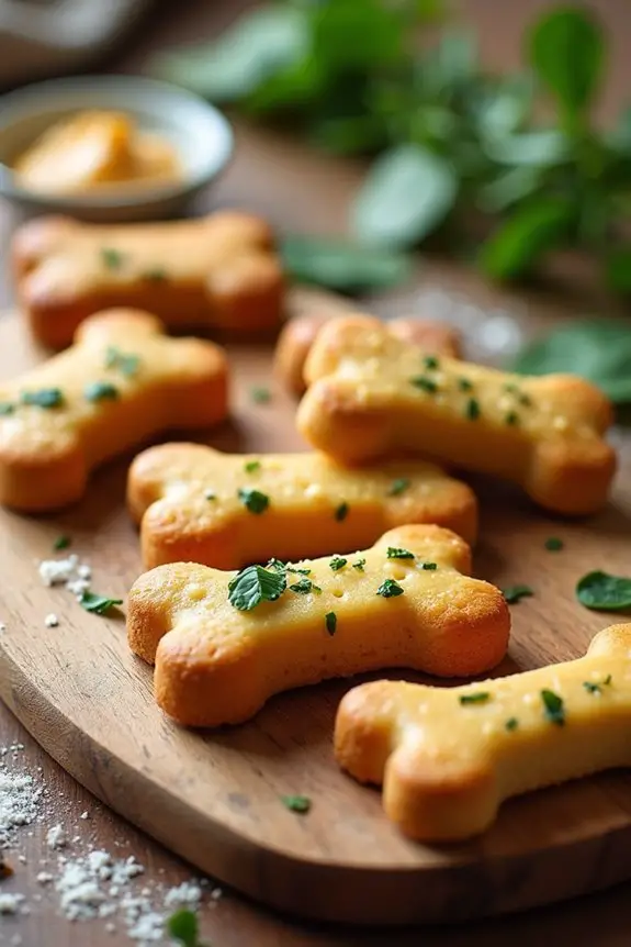 cheesy spinach dog treats
