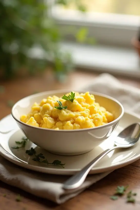 comforting plain scrambled eggs