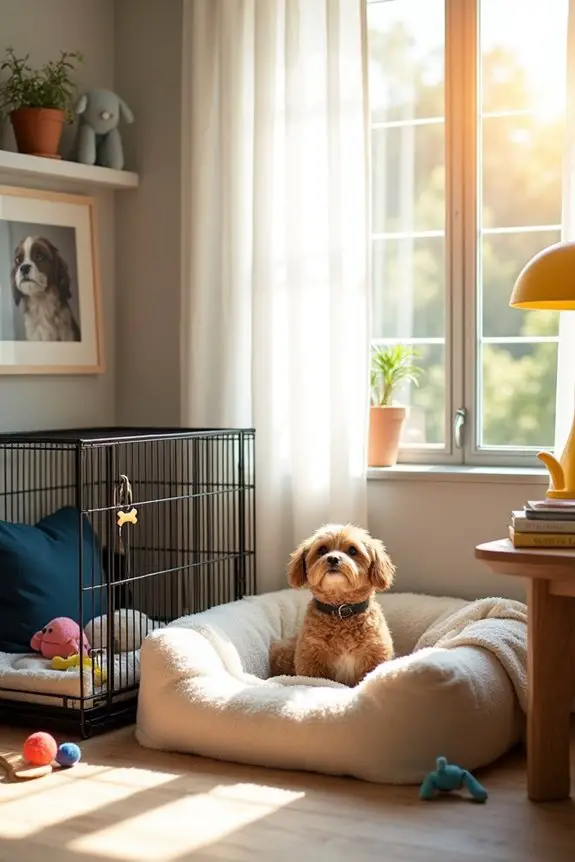 cozy dog relaxation corner