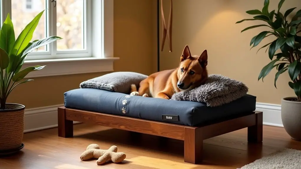 cozy raised dog bed ideas