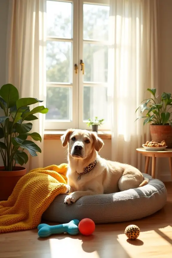 cozy sunlit dog retreat