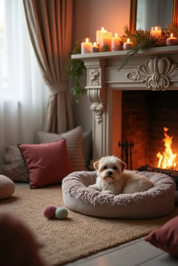 cozy warmth by fireplace