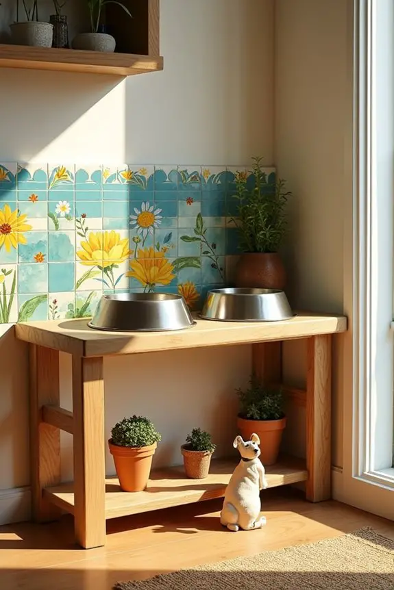decorative tile feeding station