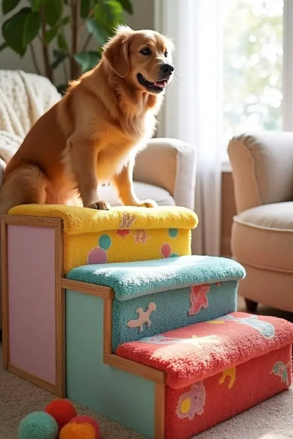diy colorful dog stairs