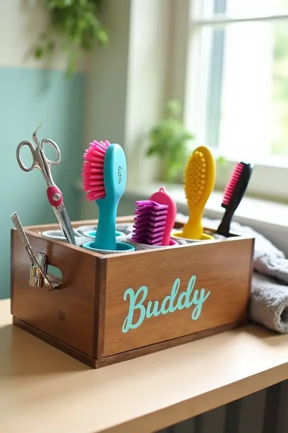 diy dog grooming organizer