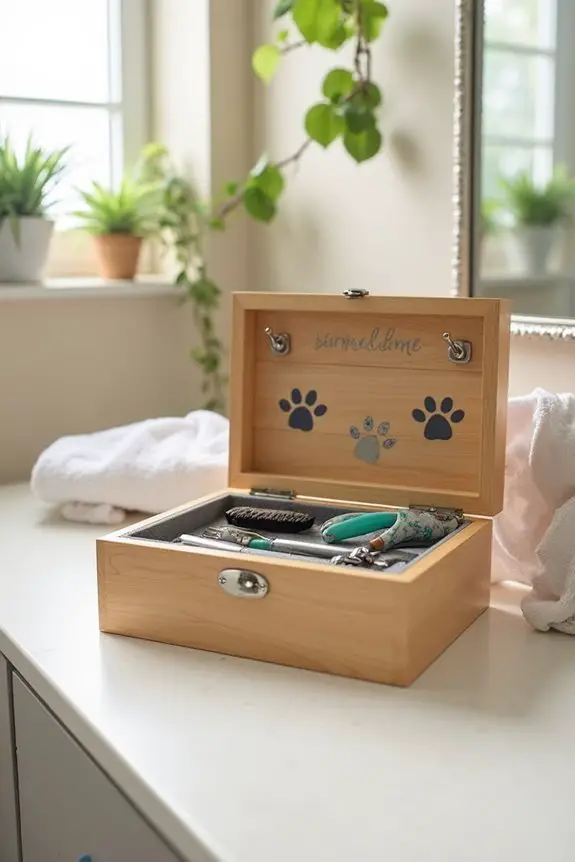 diy grooming tool storage