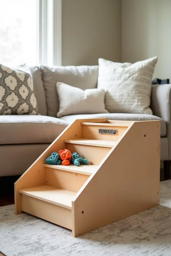 diy pet stairs with storage