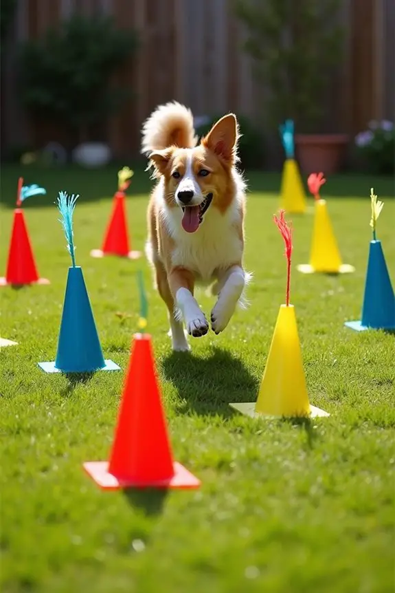 dog agility slalom course