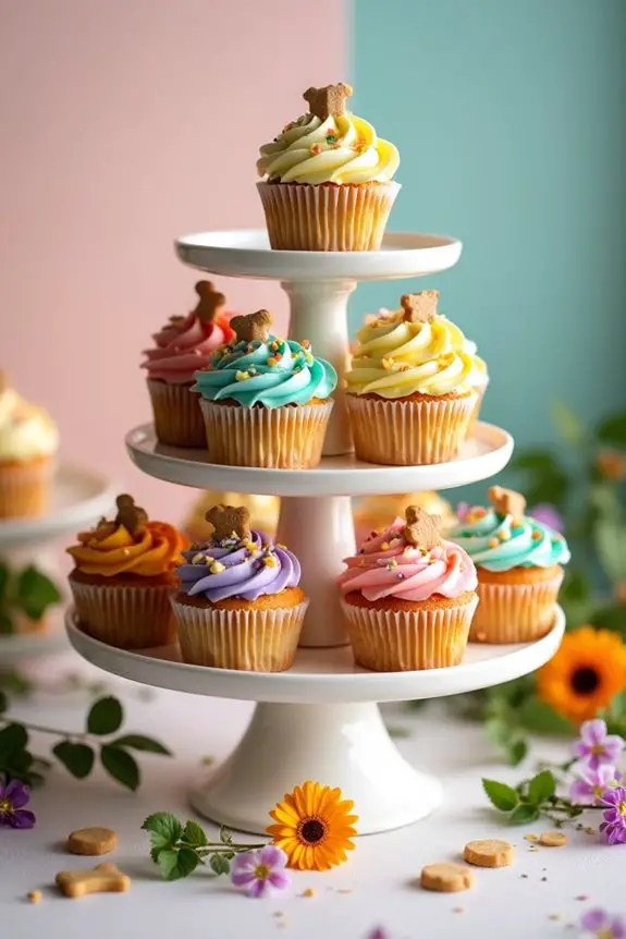 dog friendly cupcake tower creation