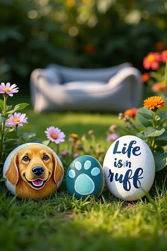 dog themed painted rock project