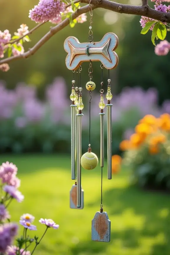dog themed wind chimes memories
