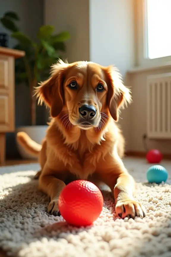 dog with playful toy