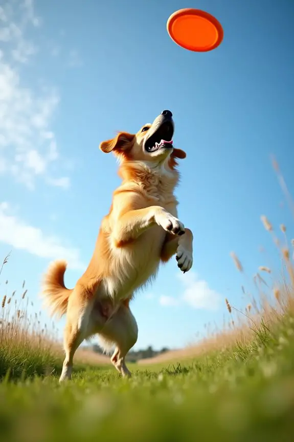 dynamic dog frisbee leap