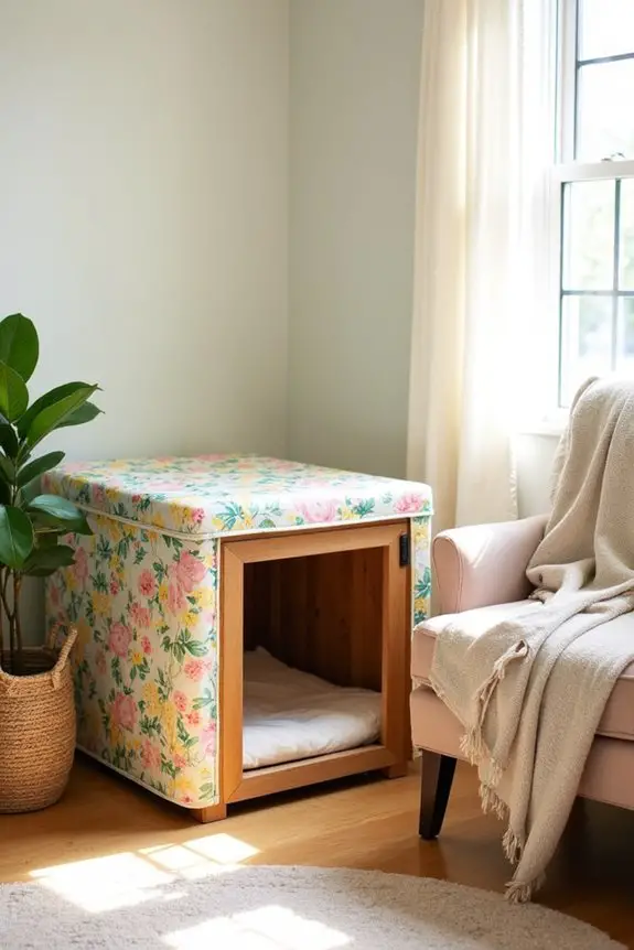 floral dog crate cover