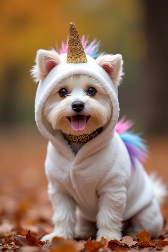 fluffy unicorn dog costume