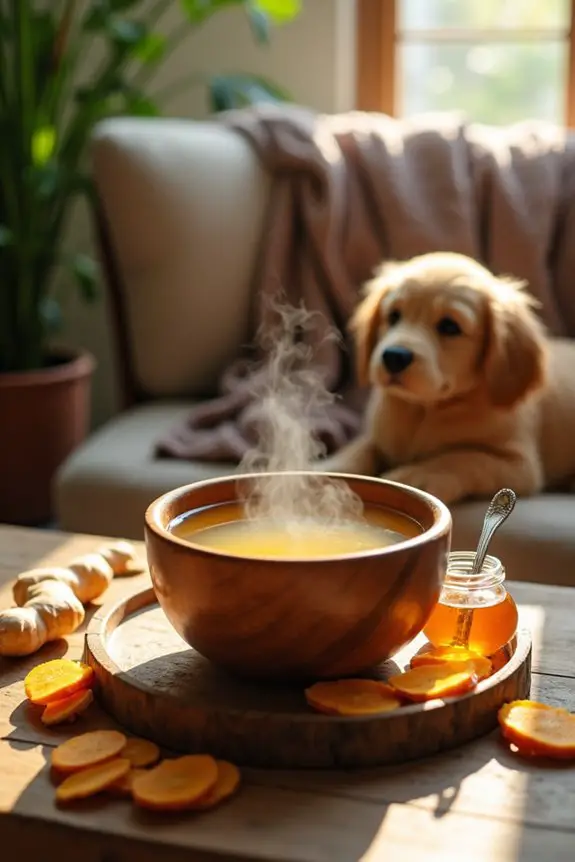 ginger tea soothes dog nausea
