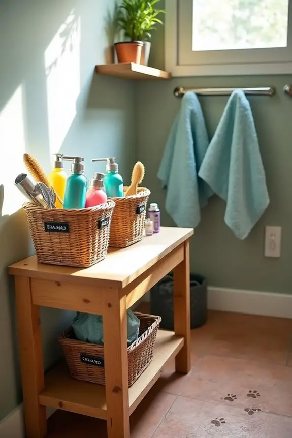 grooming supplies organization station