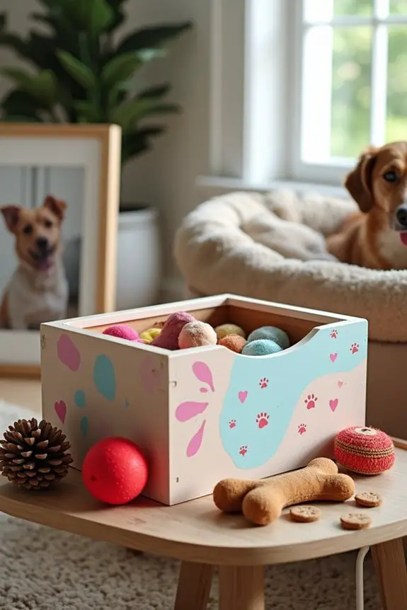 hand painted dog memory box