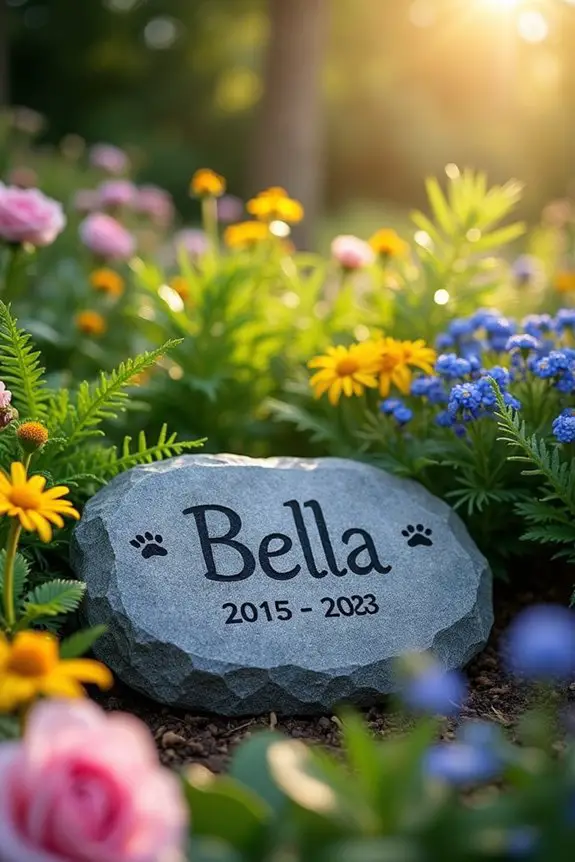 heartfelt dog memorial stone