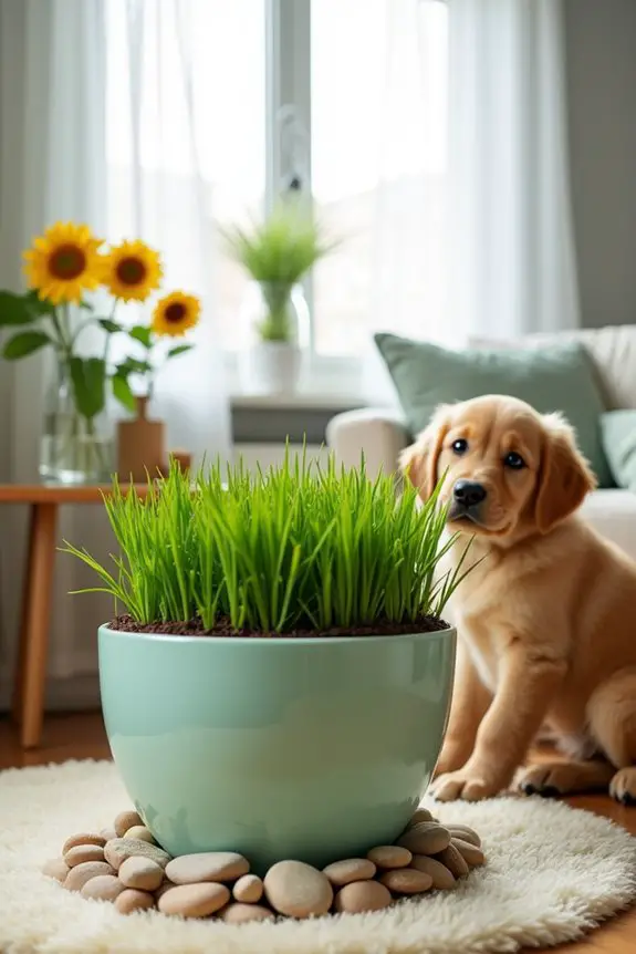 indoor potted dog grass