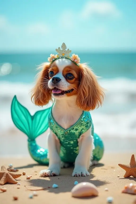 mermaid inspired dog costume creation