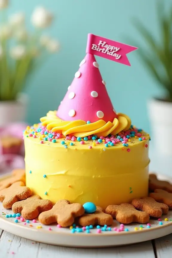 playful birthday hat cake