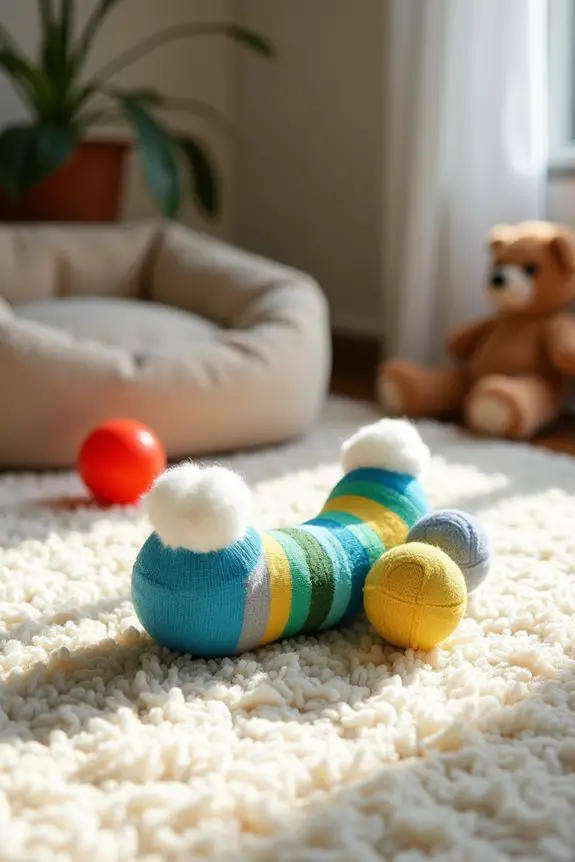 recycled sock chew toy