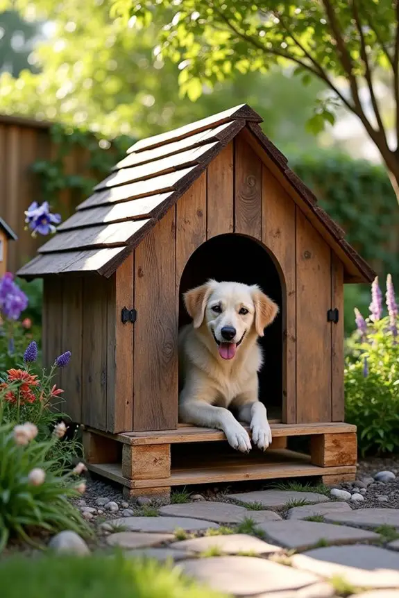 repurposed pallet dog houses