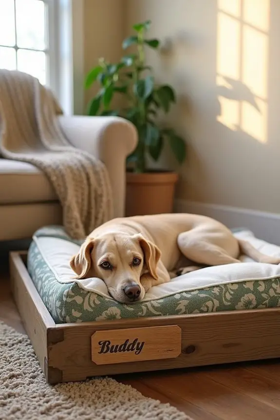 rustic reclaimed wood dog bed