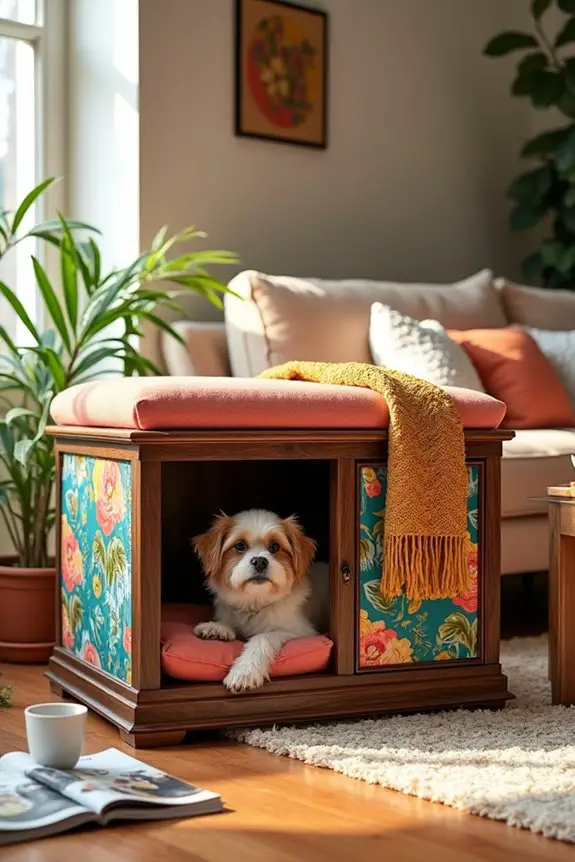 stylish colorful dog crate
