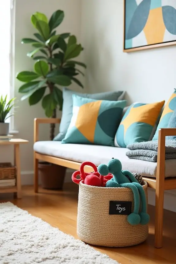 stylish dog toy organization