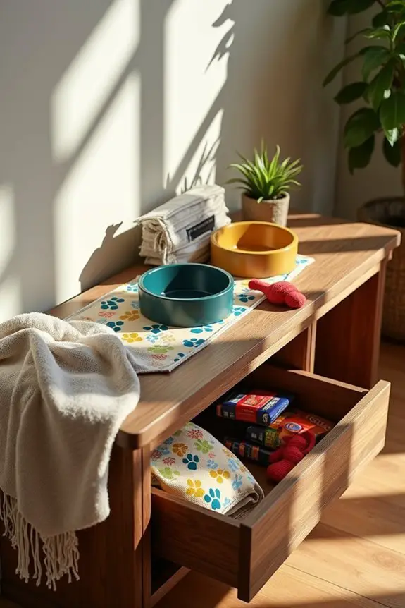 stylish under bench feeding station