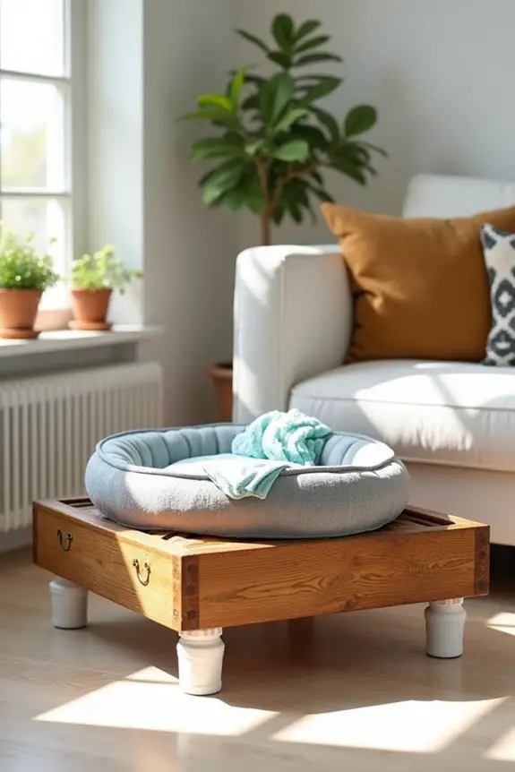 upcycled door dog bed