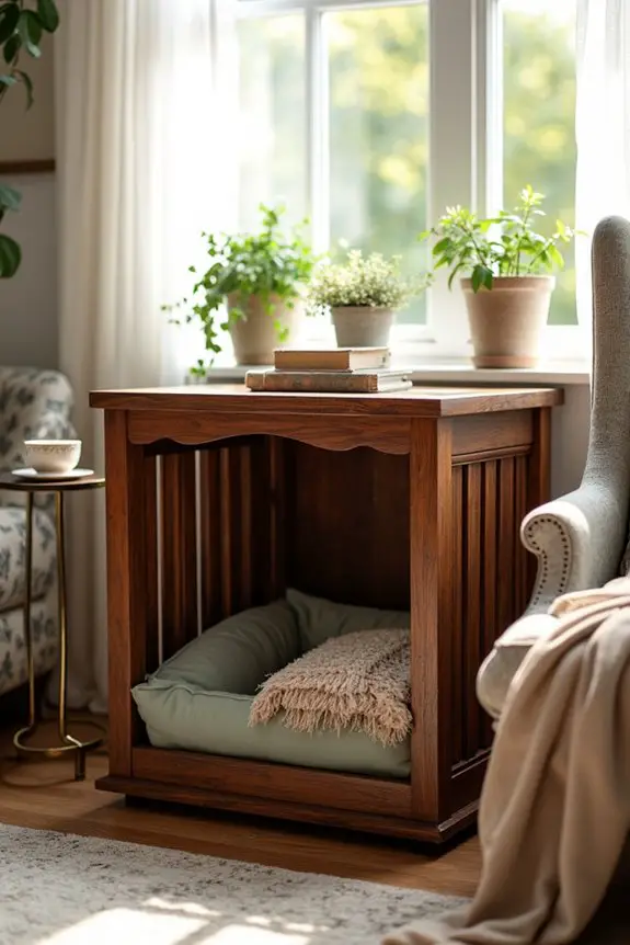 vintage cozy dog crate