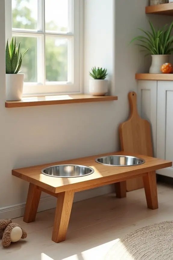 adjustable stylish dog bowl stand