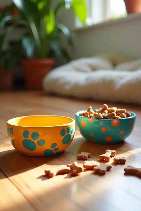 colorful diy dog bowls