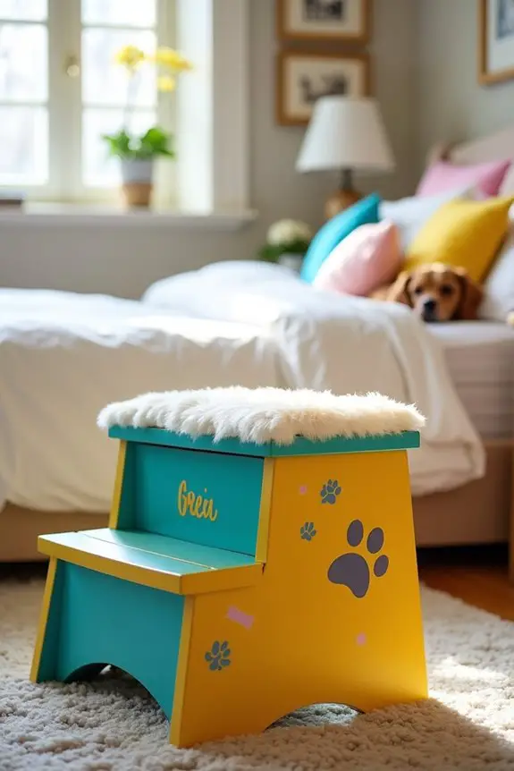 colorful space saving pet stool