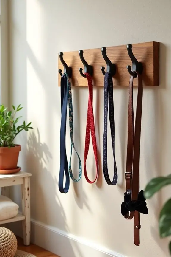 diy wooden leash organization