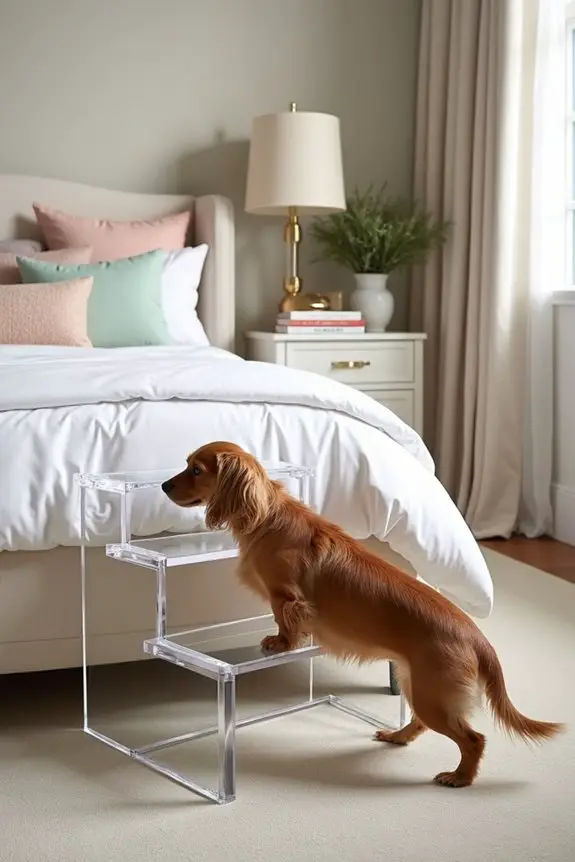 elegant acrylic dog stairs