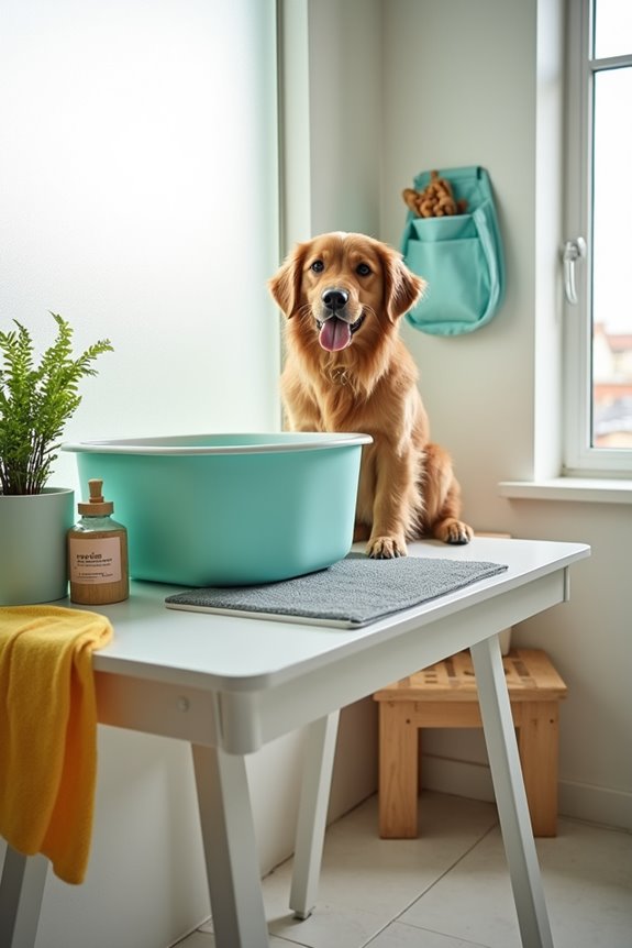 foldable dog bathing table