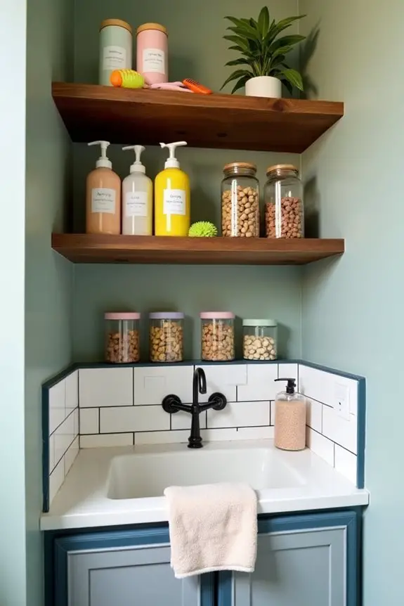 organized dog grooming supplies